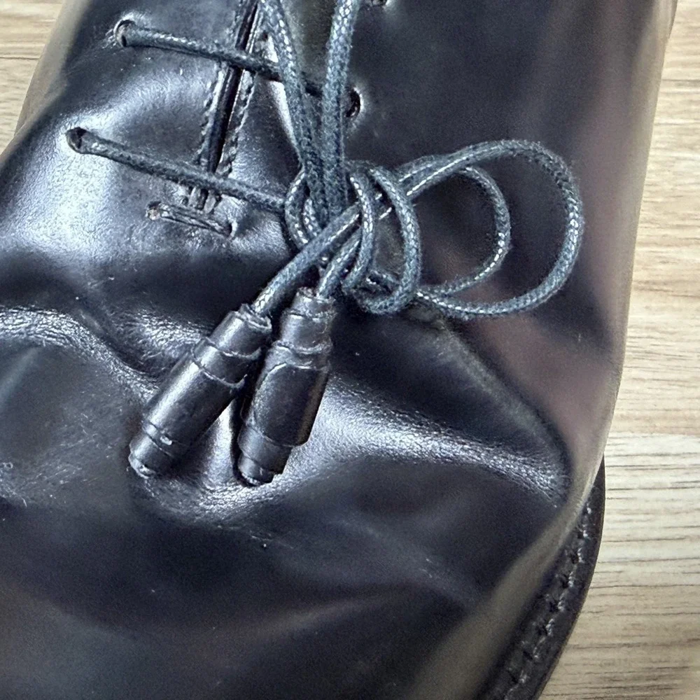 Mezlan Enterprise Shoes Mens Size 12 Black Leather Oxford Pointed Toe Spain